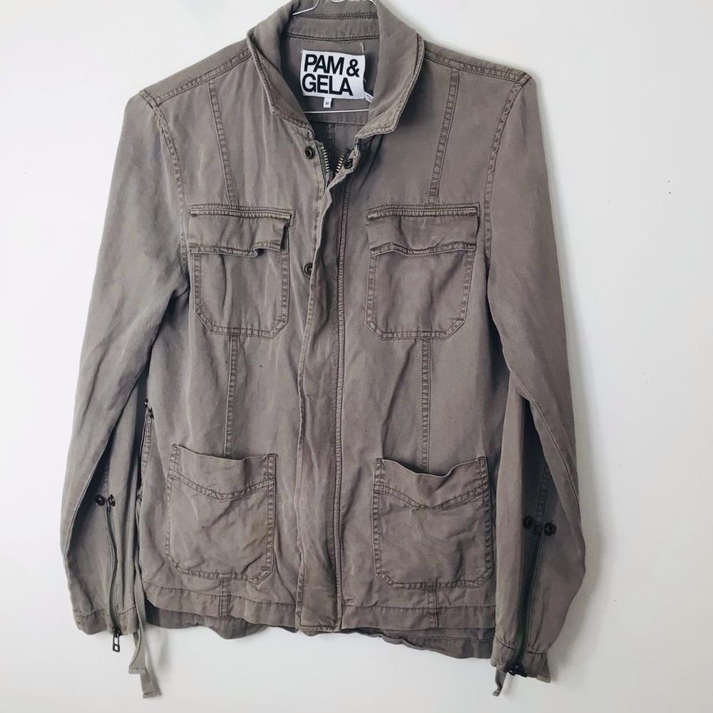 Pam & Gela women’s medium Military Jacket in Taupe